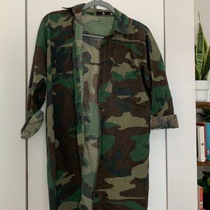 Camo Oversized Shirt Dress